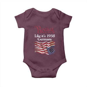 American Flag Resist Baby Onesie Like It's 1938 Germany TS02 Maroon Print Your Wear