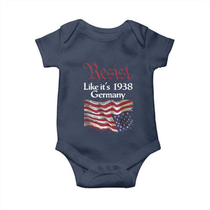 American Flag Resist Baby Onesie Like It's 1938 Germany TS02 Navy Print Your Wear