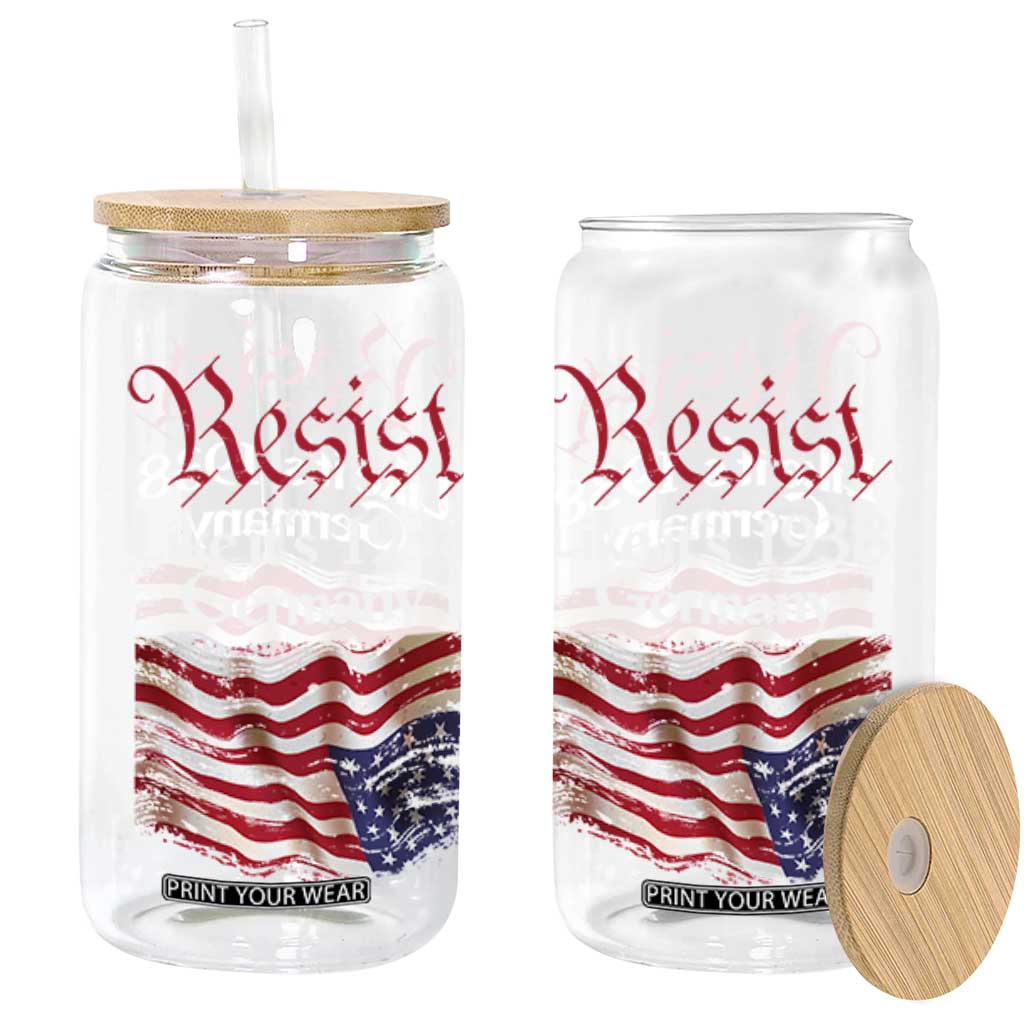 American Flag Resist Glass Can Like It's 1938 Germany TS02 Black Print Your Wear