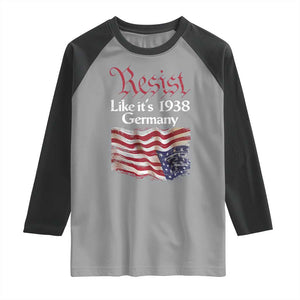 American Flag Resist Raglan Shirt Like It's 1938 Germany TS02 Sport Gray Black Print Your Wear