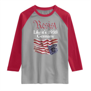 American Flag Resist Raglan Shirt Like It's 1938 Germany TS02 Sport Gray Red Print Your Wear