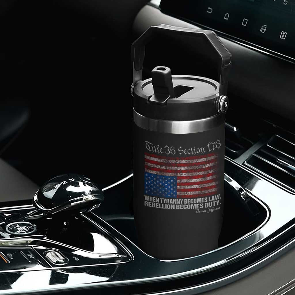 American Flag Upside Down Thomas Jefferson Flip Straw Tumbler When Tyranny Becomes Law Rebellion Becomes Duty TS09 Print Your Wear