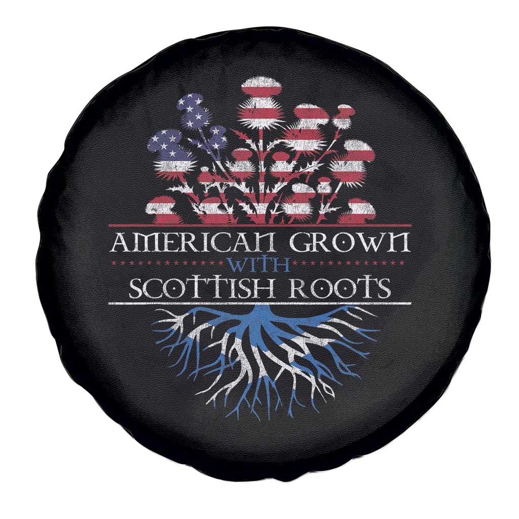 American Grown With Scottish Roots Spare Tire Cover Scottish American Heritage Thistle Flower TS11 Print Your Wear