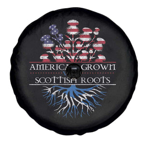 American Grown With Scottish Roots Spare Tire Cover Scottish American Heritage Thistle Flower TS11 Print Your Wear