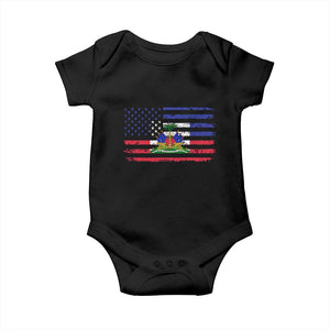 American Haitian Haiti USA Flag Baby Onesie TS11 Black Print Your Wear