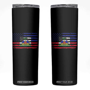 American Haitian Haiti USA Flag Skinny Tumbler TS11 Black Print Your Wear