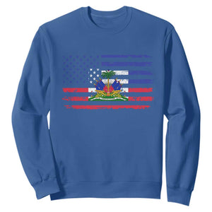 American Haitian Haiti USA Flag Sweatshirt TS11 Royal Blue Print Your Wear