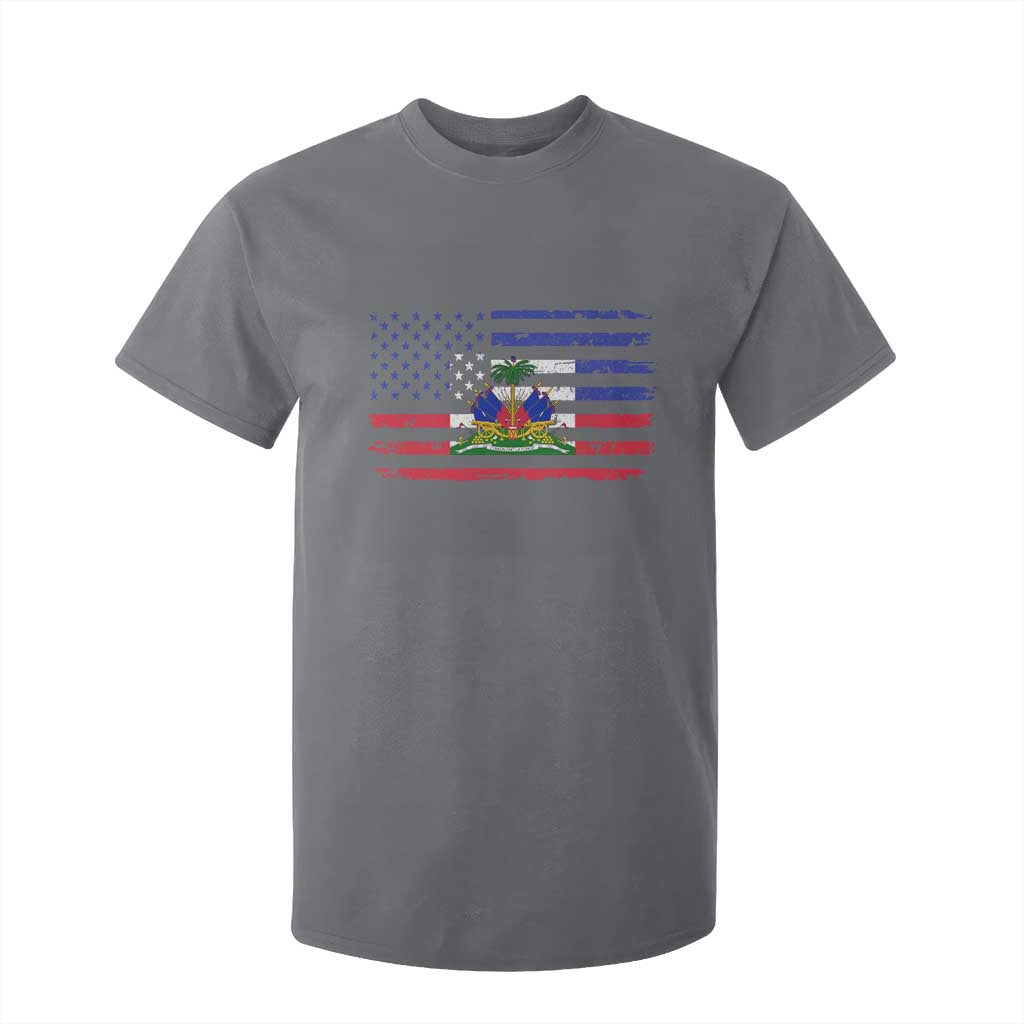 American Haitian Haiti USA Flag T Shirt For Kid TS11 Charcoal Print Your Wear
