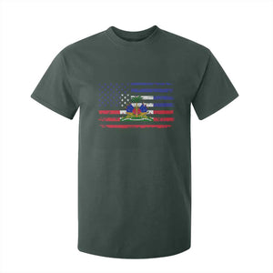 American Haitian Haiti USA Flag T Shirt For Kid TS11 Dark Forest Green Print Your Wear