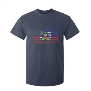 American Haitian Haiti USA Flag T Shirt For Kid TS11 Navy Print Your Wear