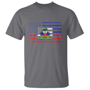 American Haitian Haiti USA Flag T Shirt TS11 Charcoal Print Your Wear