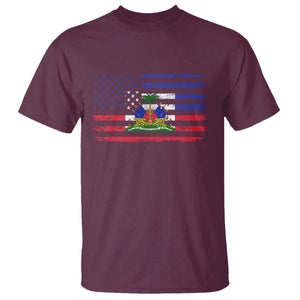 American Haitian Haiti USA Flag T Shirt TS11 Maroon Print Your Wear