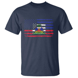 American Haitian Haiti USA Flag T Shirt TS11 Navy Print Your Wear
