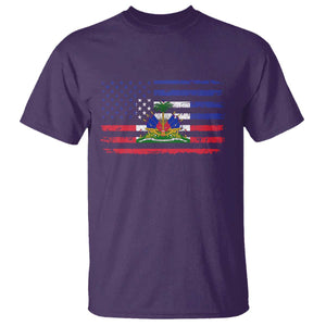 American Haitian Haiti USA Flag T Shirt TS11 Purple Print Your Wear