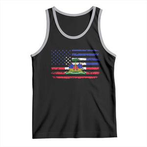 American Haitian Haiti USA Flag Tank Top TS11 Black Athletic Heather Print Your Wear