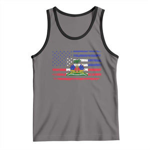 American Haitian Haiti USA Flag Tank Top TS11 Deep Heather Black Print Your Wear