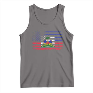 American Haitian Haiti USA Flag Tank Top TS11 Deep Heather Print Your Wear