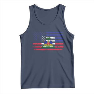 American Haitian Haiti USA Flag Tank Top TS11 Navy Print Your Wear