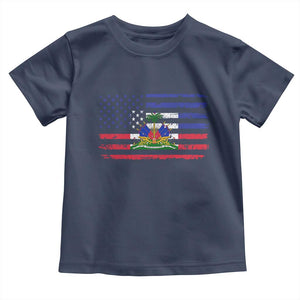 American Haitian Haiti USA Flag Toddler T Shirt TS11 Navy Print Your Wear