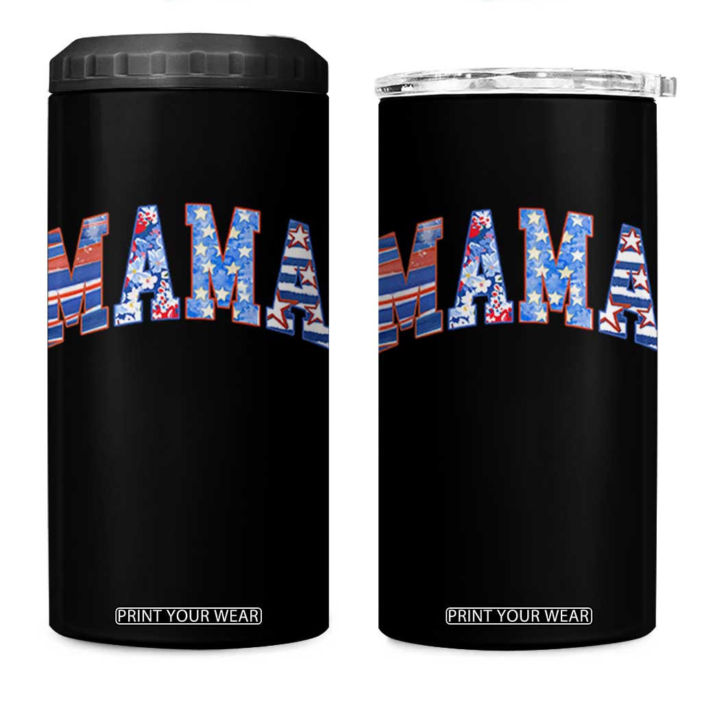 American Mama 4 in 1 Can Cooler Tumbler 4th of July TS10 One Size: 16 oz Black Print Your Wear