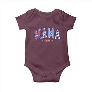 American Mama Est 2025 Baby Onesie 4th of July Pregnancy Reveal TS10 Maroon Print Your Wear