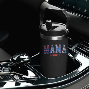 American Mama Est 2025 Flip Straw Tumbler 4th of July Pregnancy Reveal TS10 Print Your Wear