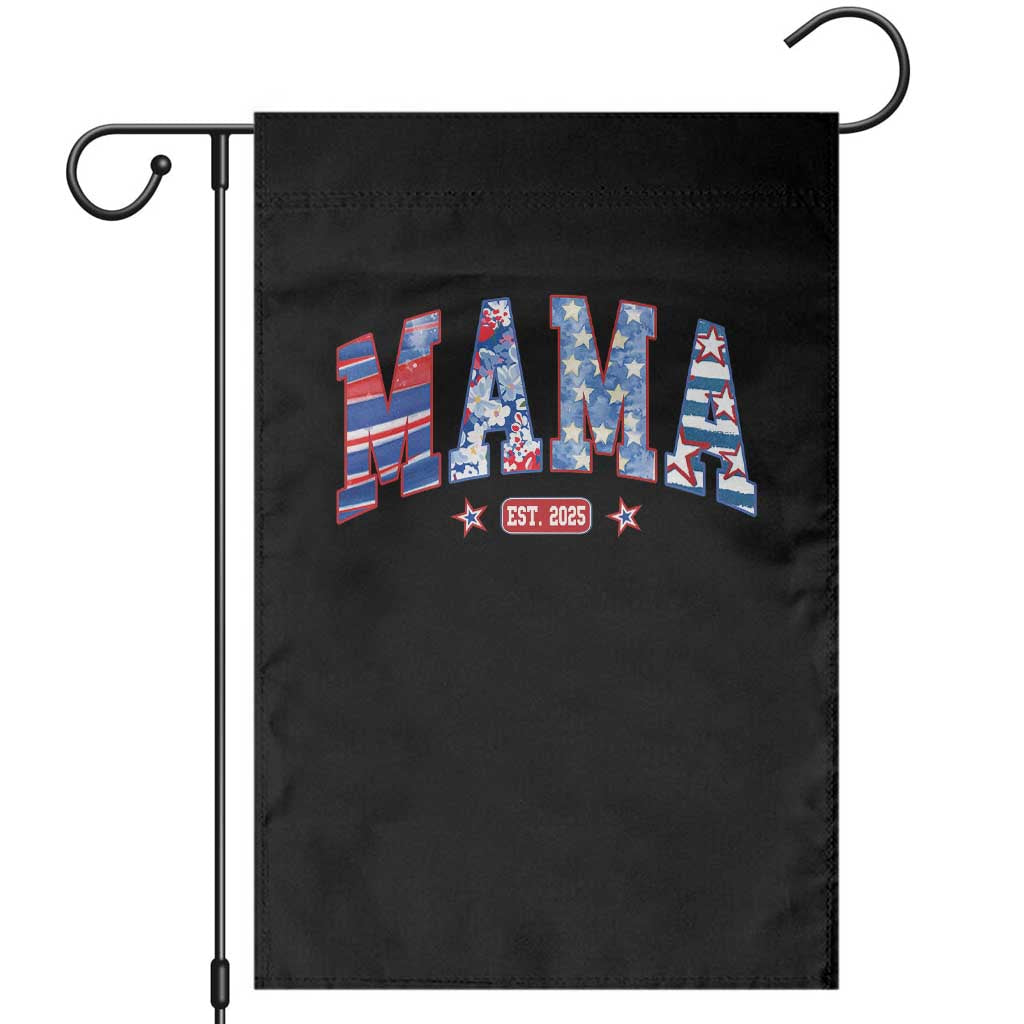 American Mama Est 2025 Garden Flag 4th of July Pregnancy Reveal TS10 Black Print Your Wear
