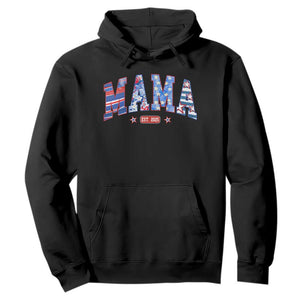 American Mama Est 2025 Hoodie 4th of July Pregnancy Reveal TS10 Black Print Your Wear