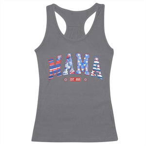 American Mama Est 2025 Racerback Tank Top 4th of July Pregnancy Reveal TS10 Charcoal Print Your Wear