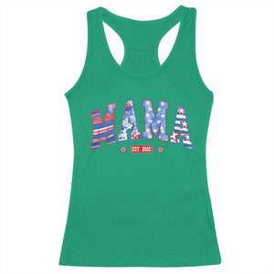 American Mama Est 2025 Racerback Tank Top 4th of July Pregnancy Reveal TS10 Irish Green Print Your Wear