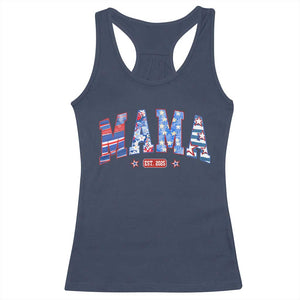 American Mama Est 2025 Racerback Tank Top 4th of July Pregnancy Reveal TS10 Navy Print Your Wear