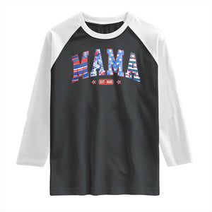 American Mama Est 2025 Raglan Shirt 4th of July Pregnancy Reveal TS10 Black White Print Your Wear
