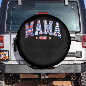 American Mama Est 2025 Spare Tire Cover 4th of July Pregnancy Reveal TS10 No hole Black Print Your Wear