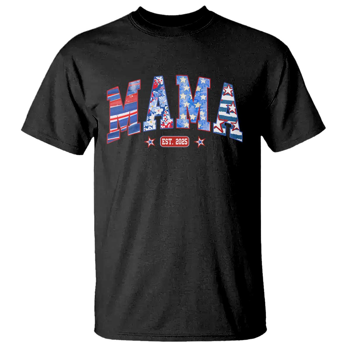 American Mama Est 2025 T Shirt 4th of July Pregnancy Reveal TS10 Black Print Your Wear