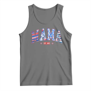American Mama Est 2025 Tank Top 4th of July Pregnancy Reveal TS10 Black Heather Print Your Wear