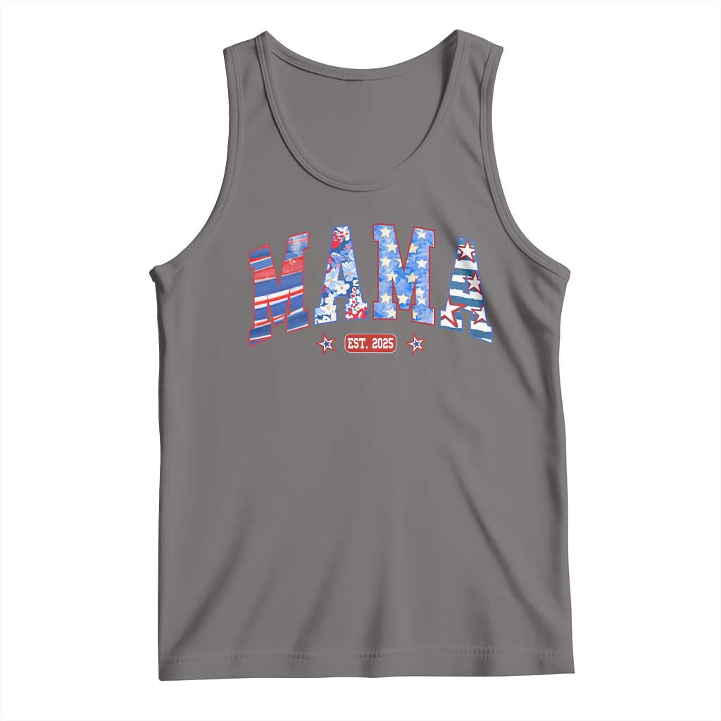 American Mama Est 2025 Tank Top 4th of July Pregnancy Reveal TS10 Deep Heather Print Your Wear