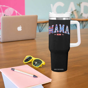 American Mama Est 2025 Tumbler With Handle 4th of July Pregnancy Reveal TS10 Print Your Wear