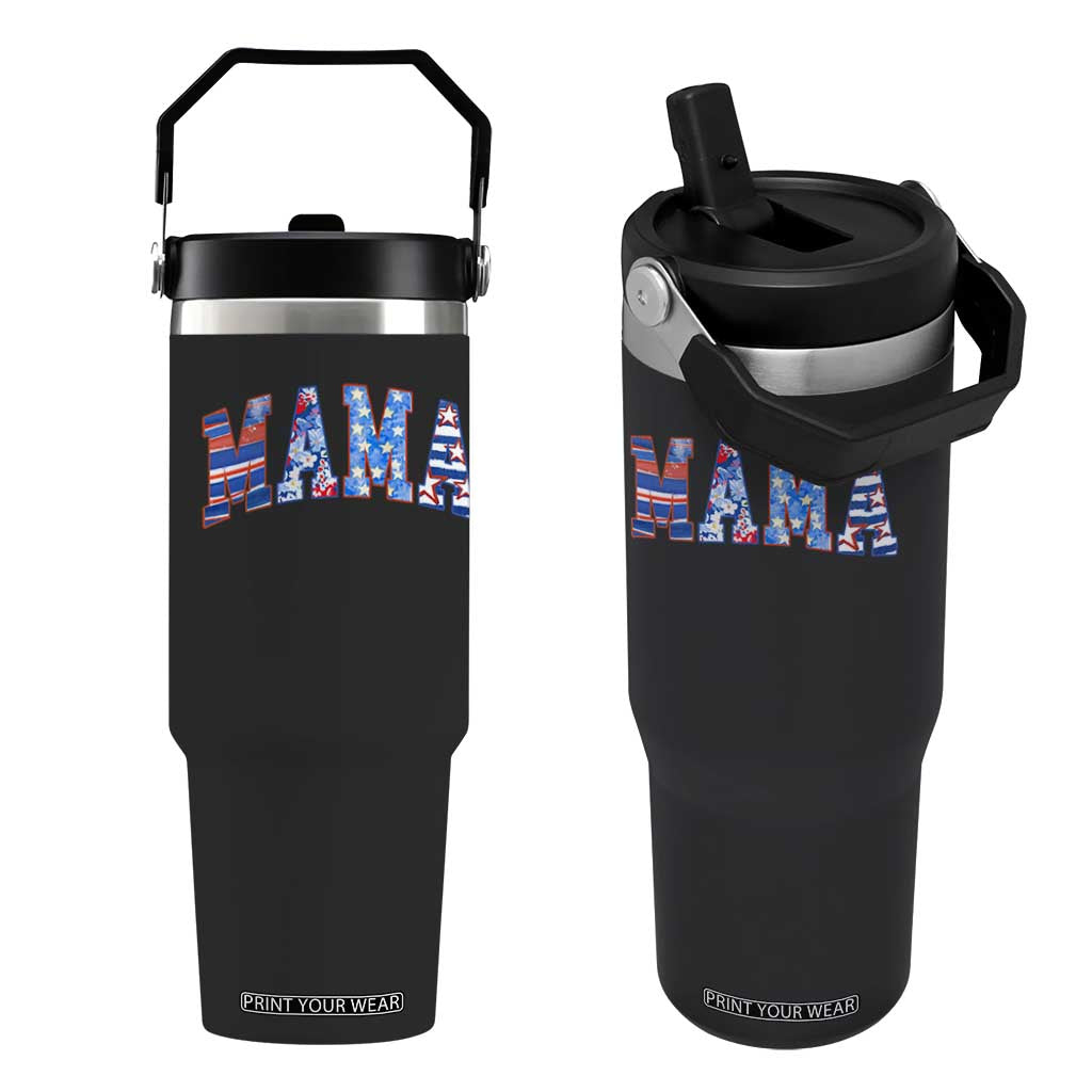 American Mama Flip Straw Tumbler 4th of July TS10 One Size: 30 oz Black Print Your Wear