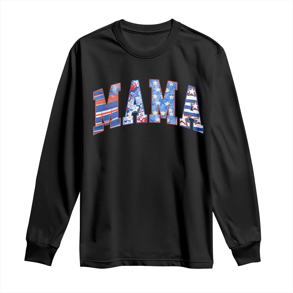 American Mama Long Sleeve Shirt 4th of July TS10 Black Print Your Wear