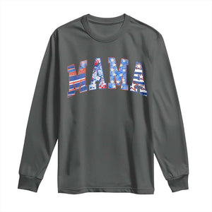 American Mama Long Sleeve Shirt 4th of July TS10 Dark Heather Print Your Wear