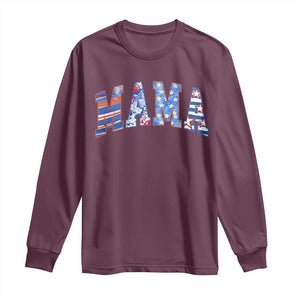 American Mama Long Sleeve Shirt 4th of July TS10 Maroon Print Your Wear