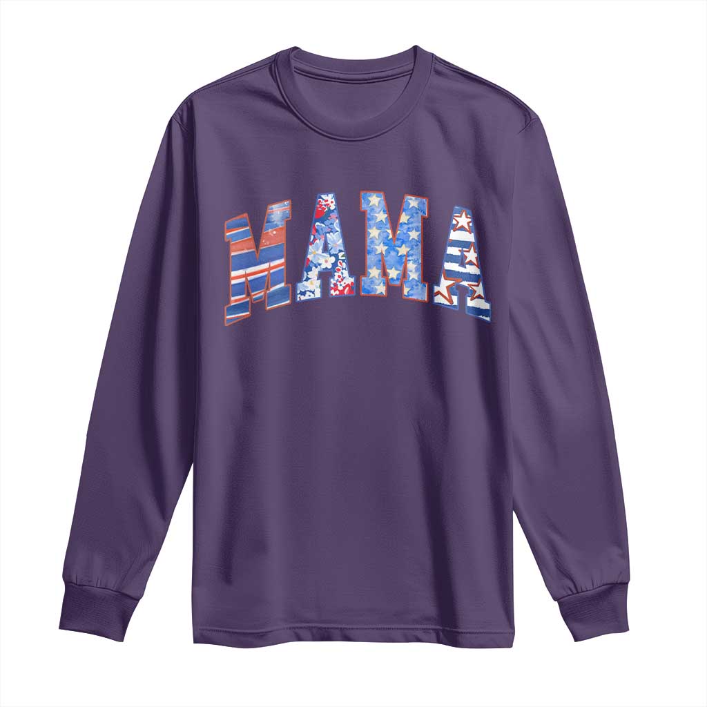 American Mama Long Sleeve Shirt 4th of July TS10 Purple Print Your Wear