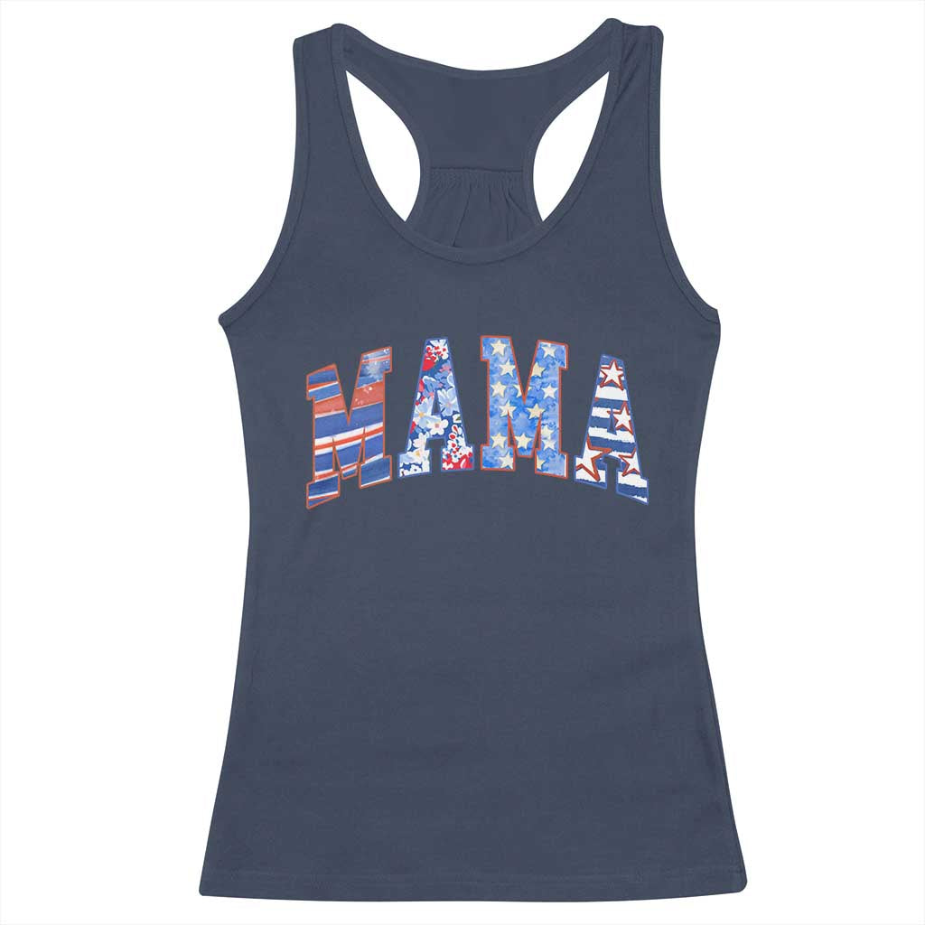 American Mama Racerback Tank Top 4th of July TS10 Navy Print Your Wear