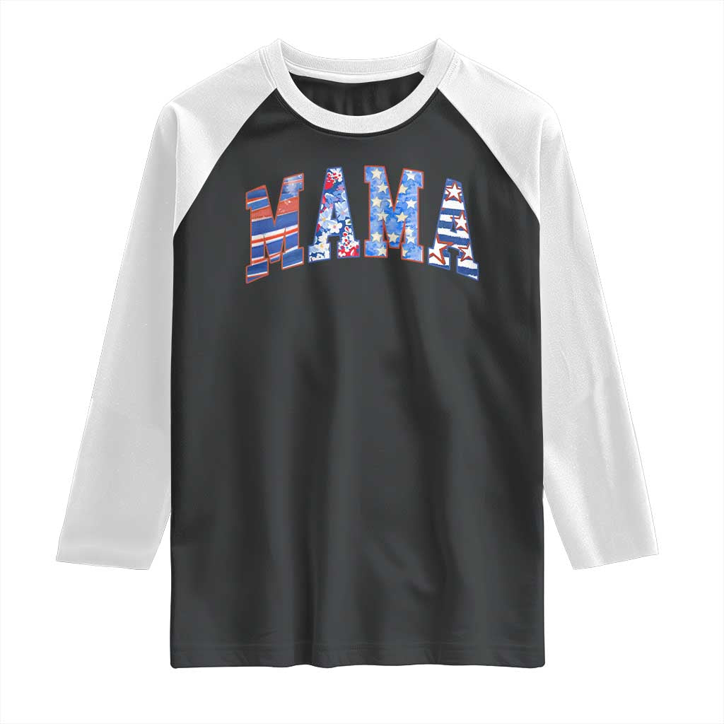 American Mama Raglan Shirt 4th of July TS10 Black White Print Your Wear