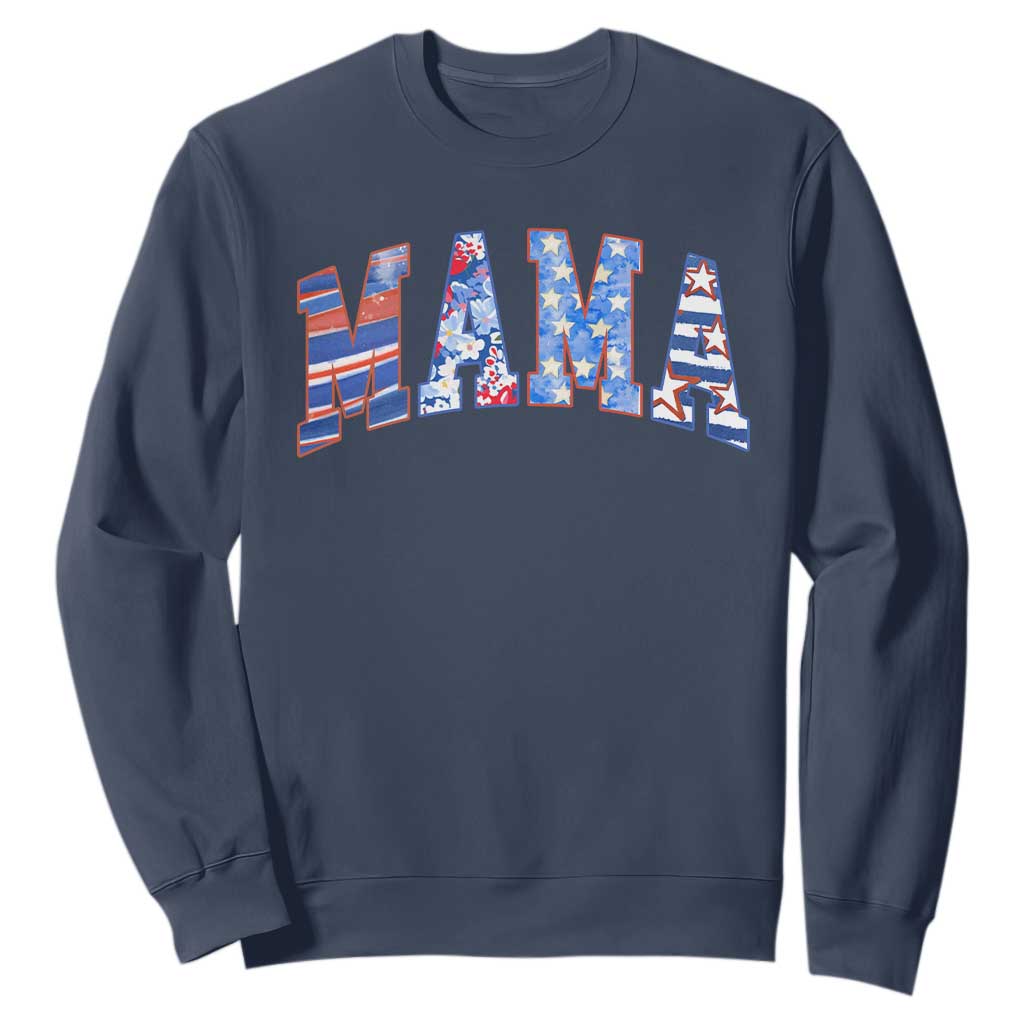 American Mama Sweatshirt 4th of July TS10 Navy Print Your Wear