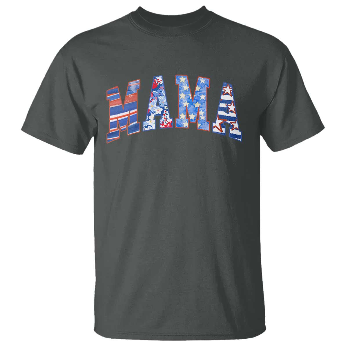 American Mama T Shirt 4th of July TS10 Dark Heather Print Your Wear
