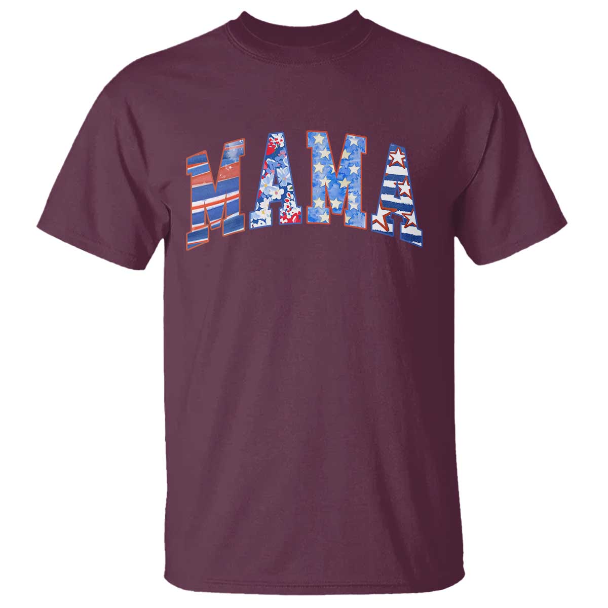 American Mama T Shirt 4th of July TS10 Maroon Print Your Wear