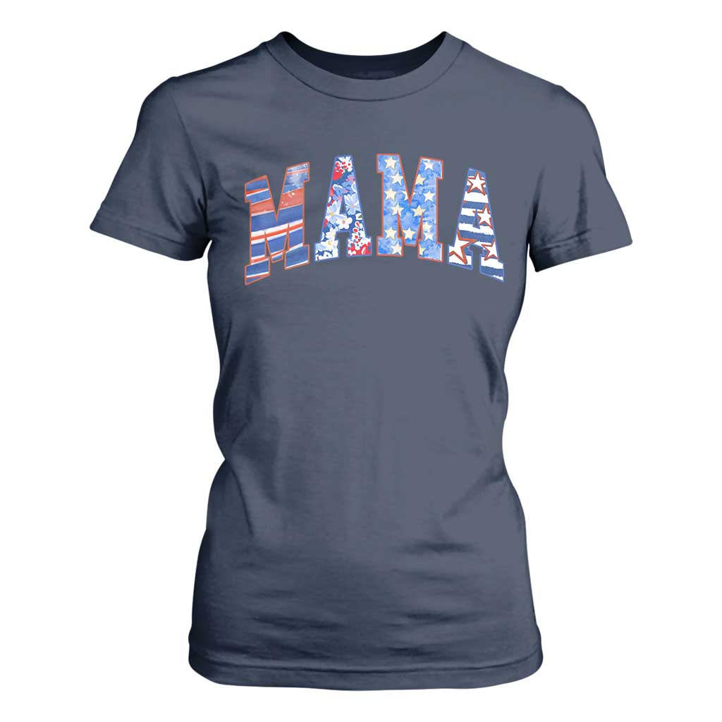 American Mama T Shirt For Women 4th of July TS10 Navy Print Your Wear