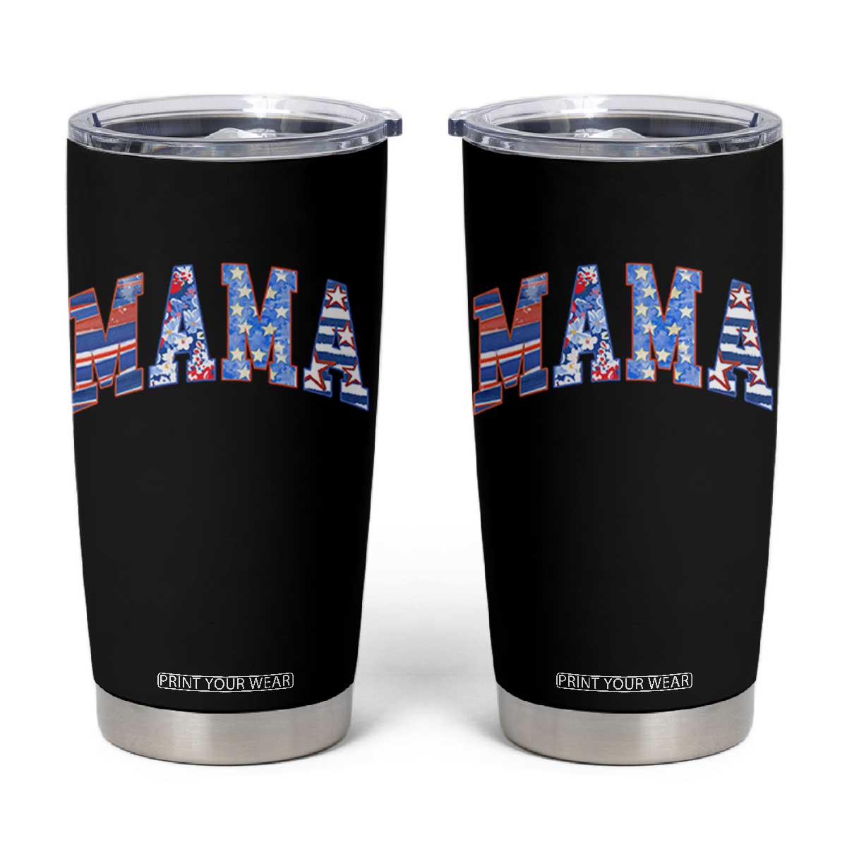 American Mama Tumbler Cup 4th of July TS10 Black Print Your Wear