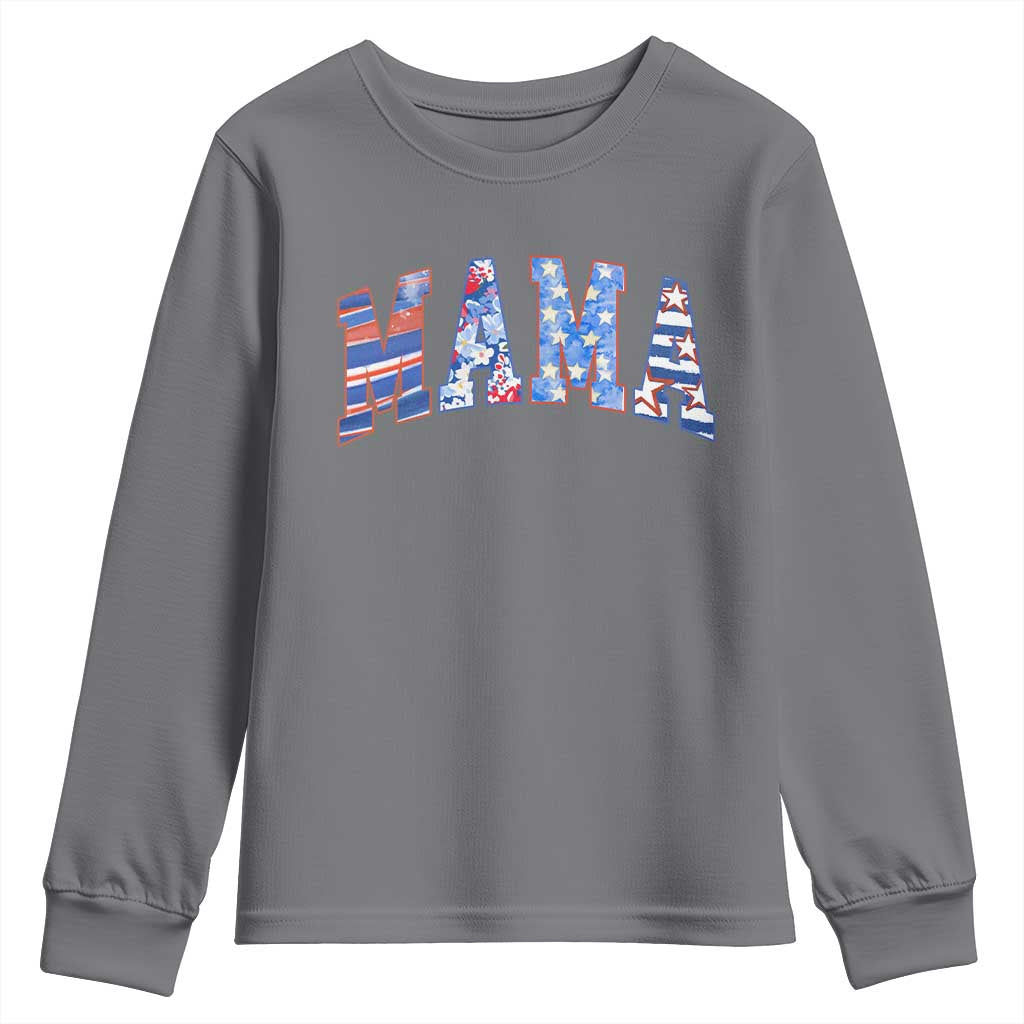 American Mama Youth Sweatshirt 4th of July TS10 Charcoal Print Your Wear